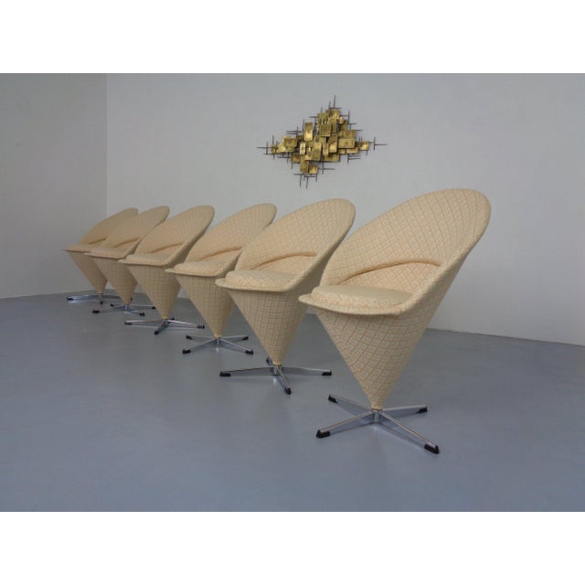 Mid-Century Modern Early Cone Chairs by Verner Panton for Plus-Linje, Denmark, 1950s, Set of 6 For Sale - Image 3 of 18