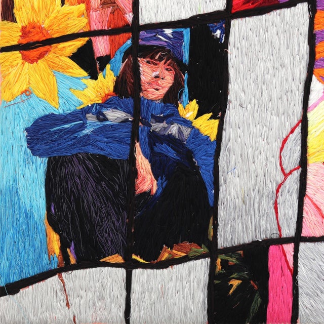 Textile Freedom in Frames - Vibrant Textural Mixed Media on Canvas Original Artwork by Nilraya Bundasak For Sale - Image 7 of 12