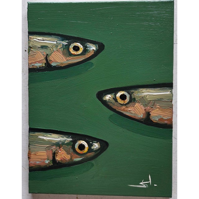 Impressionist Sardines Oil Painting by Vivek Mandalia For Sale - Image 3 of 3