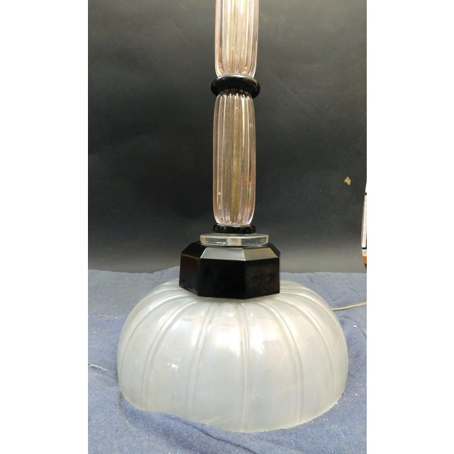 Glass 1960s Frosted and Clear Murano Glass Table Lamp For Sale - Image 7 of 9