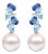 Nina Zhou Nosa Sapphire, Aquamarine and Diamond Pearl Drop Earrings in 14k Yellow Gold- 2 Pieces For Sale