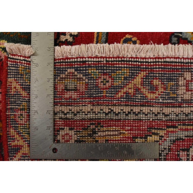 Tabriz Rug 9’5” X 12’7” Red Wool Traditional Hand-Knotted Oriental Carpet For Sale - Image 15 of 15