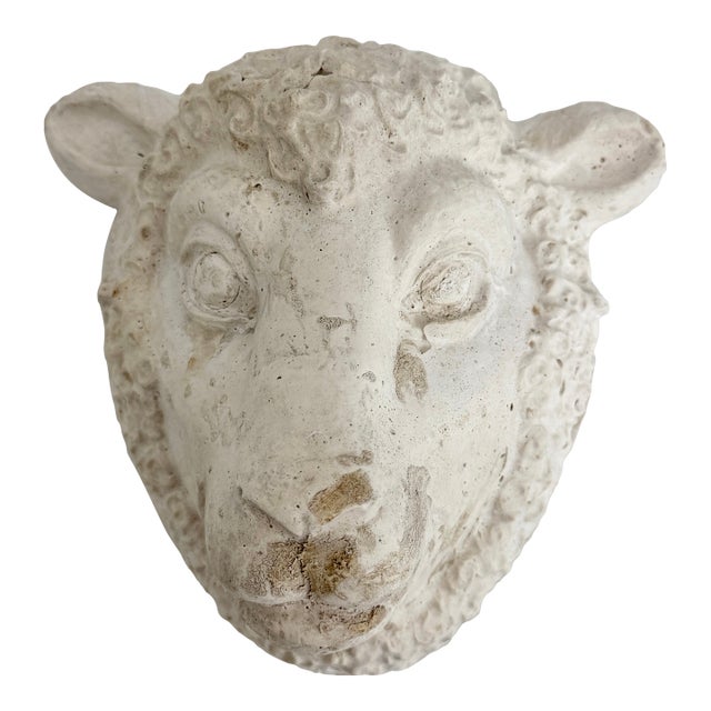 Mid-Century French Sheep Head Wall Plaque For Sale