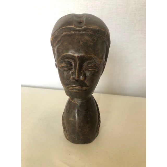 Figurative Vintage 1970s African Hand Carved Wooden Figure For Sale - Image 3 of 12