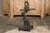 English English Iron Umbrella Stand Depicting a Dog Sitting in front of a Tree For Sale - Image 3 of 11