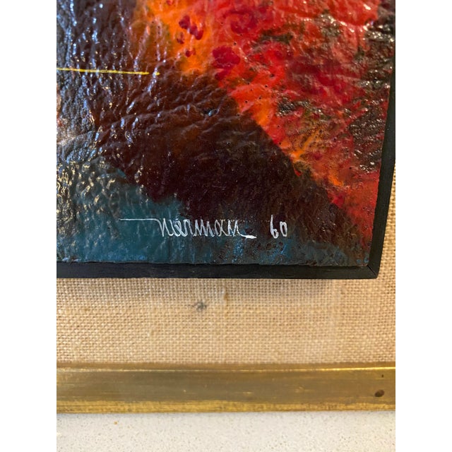 1960s 1960s "Abstraction" Abstract Enamel Painting, Framed For Sale - Image 5 of 9