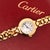 Cartier Vendôme ladies watch 18K yellow gold with a sapphire cabochon crown and a crisp white dial featuring black Roman...
