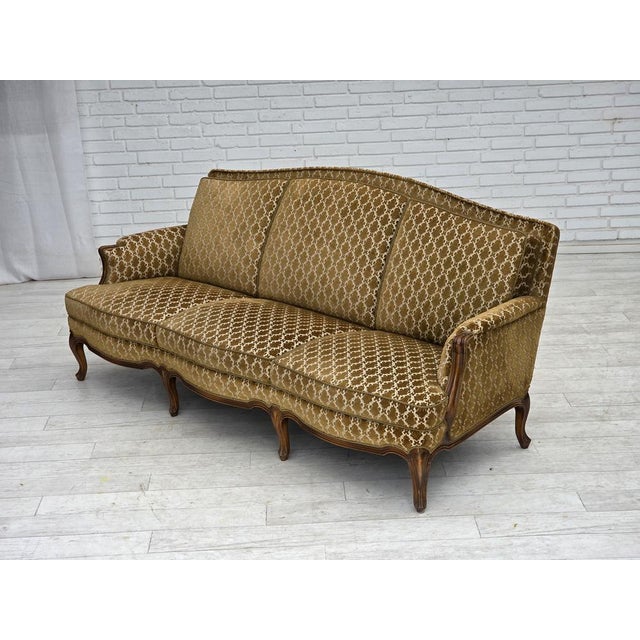Vintage Danish Three-Seater Sofa in Furniture Velour, 1950s For Sale - Image 17 of 18