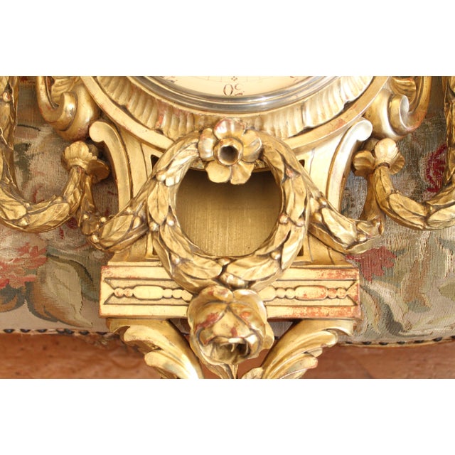 Swedish Gustavian Style Gilt Wood Cartel Clock, Georg Jensen Inc. For Sale - Image 17 of 17