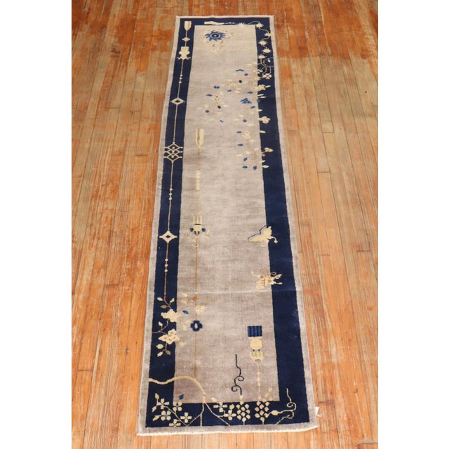 An early 20th Century one of a kind Narrow Chinese Peking Runner Details rug no. j2575 size 2' x 9' 7" (61 x 292 cm)