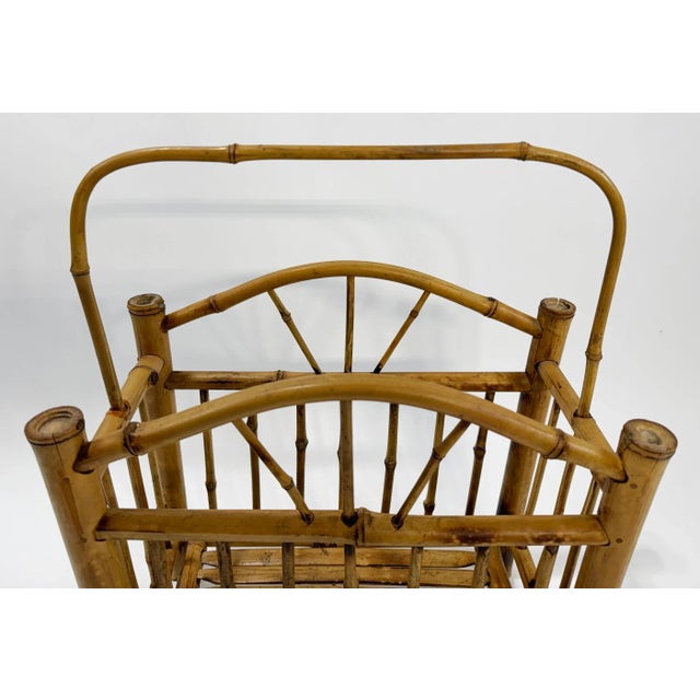 Vintage Mid-Century Rattan Magazine Holder For Sale - Image 9 of 9