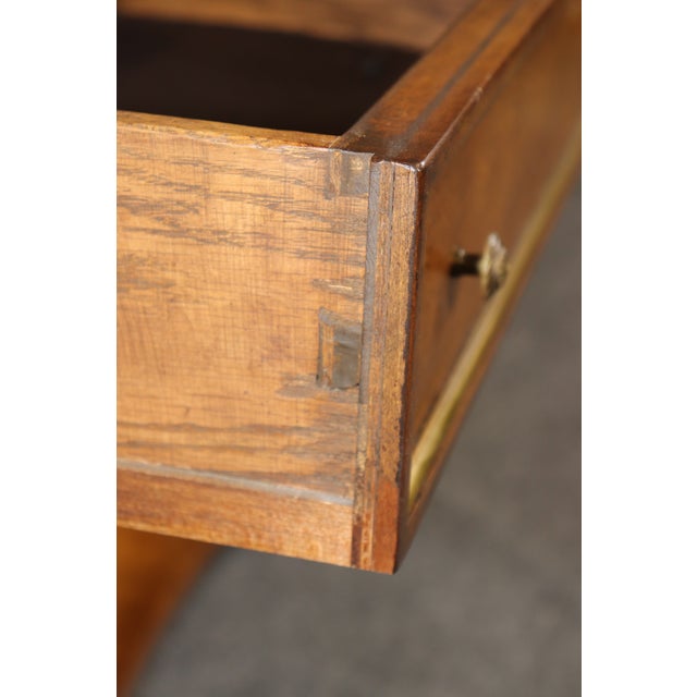 Louis XVI Style Brass Mounted Marble Top Two Tier Console Table For Sale - Image 16 of 16