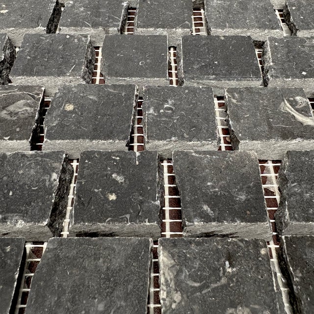 Mediterranean Saumur Black Marble Honed Broken Tessere Mosaic For Sale - Image 3 of 4