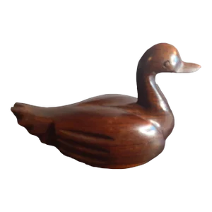 1970s Carved Ironwood Duck Figurine