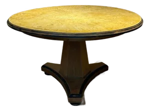 Burled Elm and Ebonized Regency Center Table