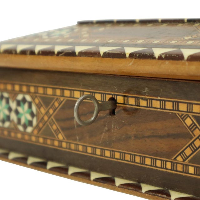 Marquetry Inlay Jewelry Trinket Box, 1970s For Sale - Image 11 of 18