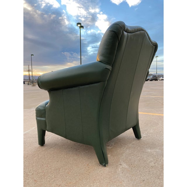 Donghia Late 20th Century Neotraditional Fully Upholstered Leather Lounge Chair Manner of John Hutton for Donghia For Sale - Image 4 of 13