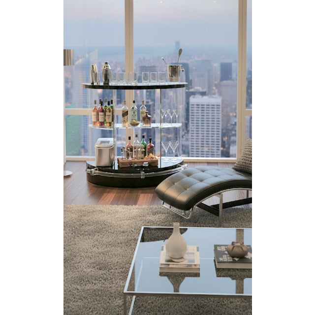 Vintage Lucite Mid Century Modern Black Clear Charles Hollis Jones Style Freestanding Dry Bar For Sale - Image 11 of 11