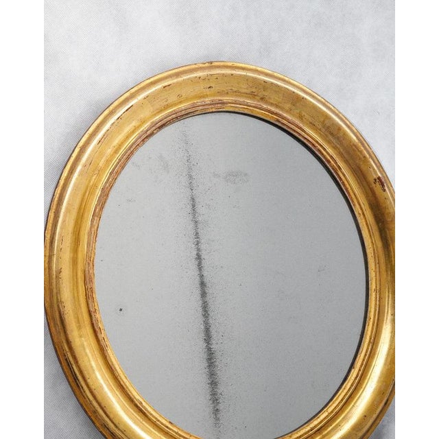 Small 19th Century Oval Gilt Mirror For Sale - Image 3 of 7