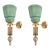 1990s Mid Century Modern, Celadon Green Murano Glass Sconces - a Pair For Sale