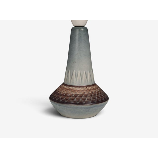 1960s Mid-Century Modern Soholm Stentoj, Table Lamp, Blue-Grey Glazed Stoneware For Sale In New York - Image 6 of 10