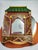 Art Deco Oriental Carved Mirror,Pagoda, dimensions: height 37 cm, width 25.5 cm, depth 3.8 cm.