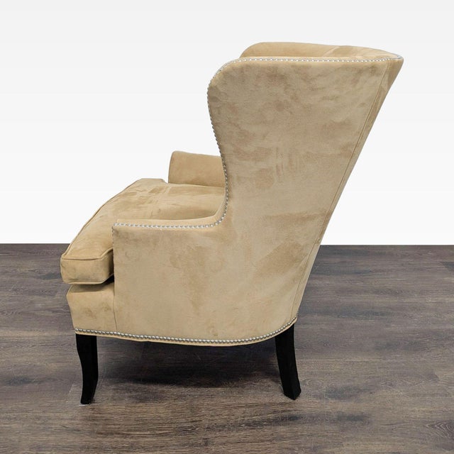 Williams Sonoma Home Tan Lounge Chair With Nailhead Trim For Sale In San Francisco - Image 6 of 10