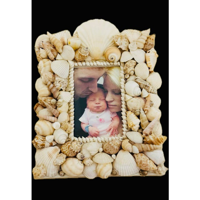 Nautical 1970s Vintage Tony Duquette Style Seashell Picture Frame For Sale - Image 3 of 8