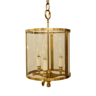 Bronze and Glass Hall Lantern with Four Lights For Sale