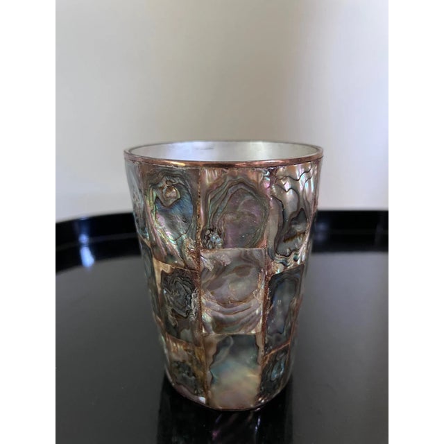 Salvador Teran Vintage Brass and Abalone Pitcher & Glasses Set From Mexico- 7 Pieces For Sale - Image 4 of 14