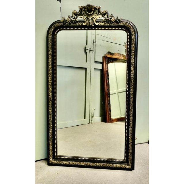Napoleon III Black Gold Pier Mirror For Sale - Image 4 of 7