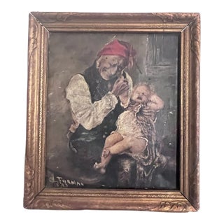 Antique 1895 Victorian Genre Oil Painting by C. L. Furman – Signed & Dated For Sale