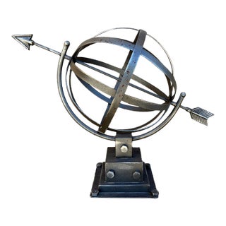 Brutalist Style Iron Garden Armillary Sundial, Usa, 20th Century For Sale