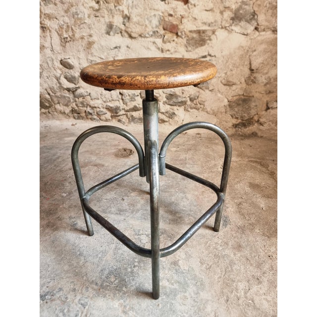 Vintage Industrial French Stool from Heliolith, 1950s For Sale - Image 16 of 18