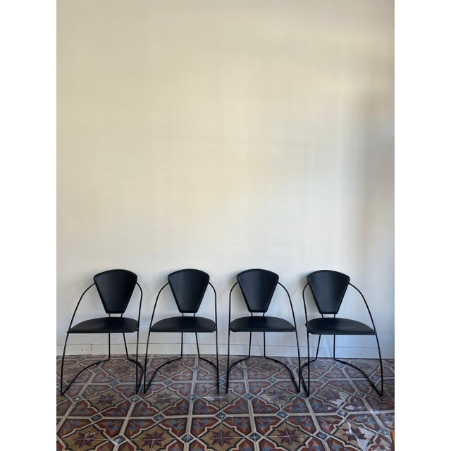 Set of 4 chairs manufacturer: arrben (italy) period: 1980s condition: in beautiful condition with light signs of use on...