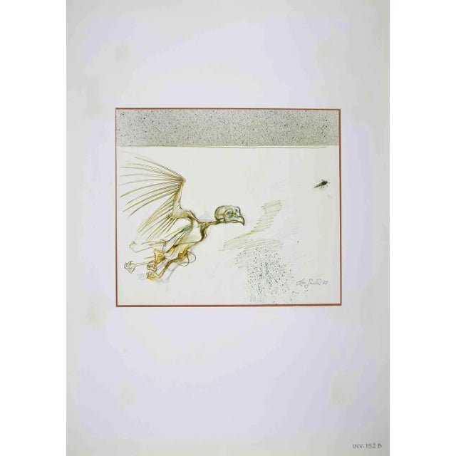 Monster Bird is an original drawing in china ink and watercolor ealized by Leo Guida in 1972. Good condition. Leo Guida...