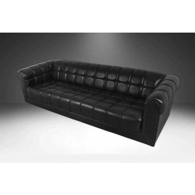 1960s 1960s Mid-Century Black Tufted Sofa Edward Wormley for Dunbar Style For Sale - Image 5 of 16