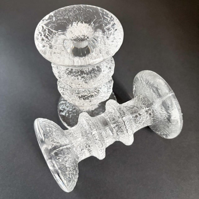 Timo Sarpaneva 1960s Iittala Icicle Glass Candle Holders by Timo Sarpaneva For Sale - Image 4 of 10