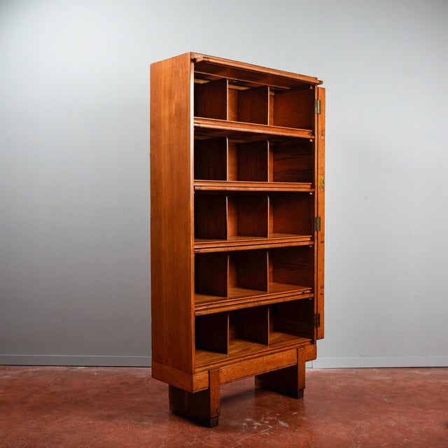 Sideboard Bookcase with Sliding Doors Document Holder in Oak by Staverton for RAF, 1960s For Sale - Image 17 of 18