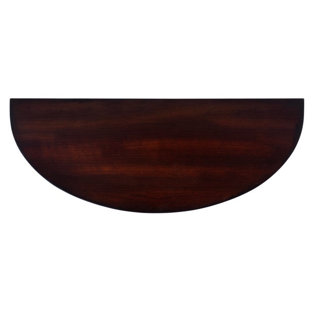 Wood Ingrid 36 in. W Demilune Wood Traditional Console Table, Traditional Burl For Sale - Image 7 of 8