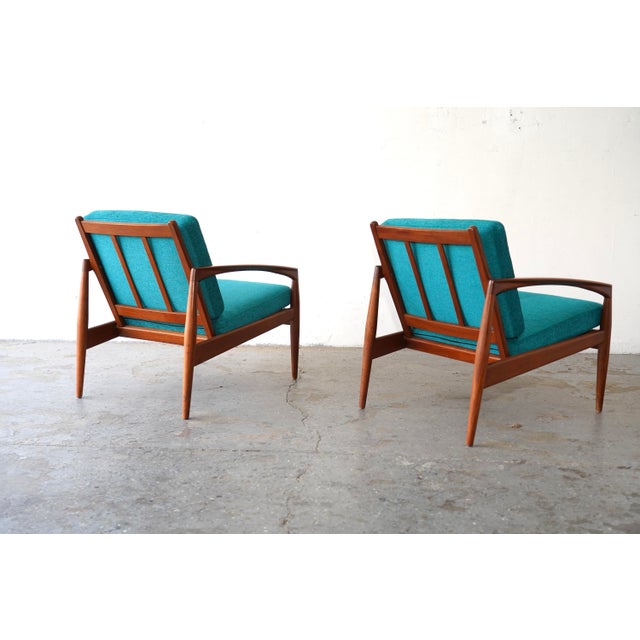 1950s 1950s Pair of ‘Paper Knife’ Model 121 Lounge Chairs by Kai Kristiansen for Magnus Olesen, Denmark, For Sale - Image 5 of 13