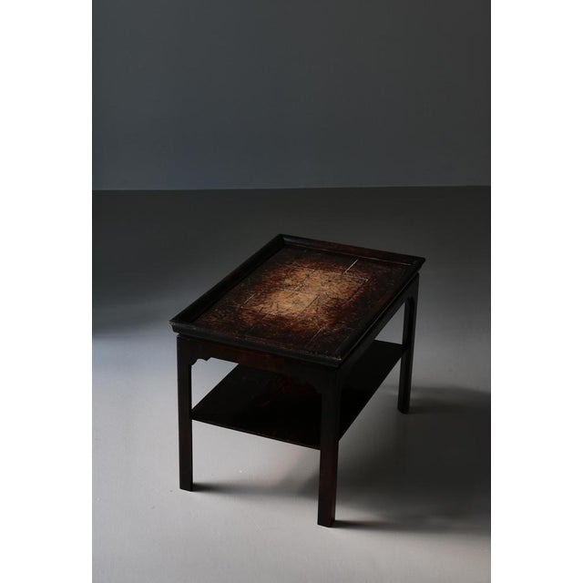 Wood Danish Art Deco Side Table in Stained Birch & Ceramic Tiles, 1937 For Sale - Image 7 of 14