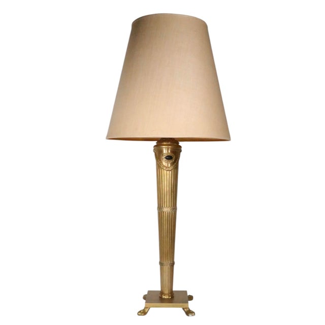 Late 20th Century Neo Classical Brass Table Lamps by Chapman - a Pair For Sale - Image 10 of 13