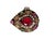 This fabulous vintage hand-made sterling silver statement ring from Jaipur, India features ruby, emerald, and sparkling...