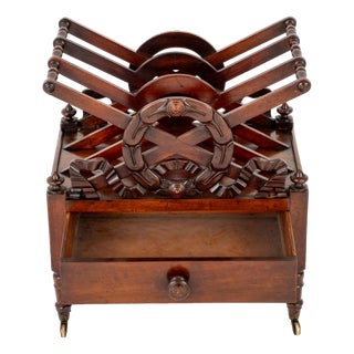 Regency Magazine Rack in Mahogany For Sale
