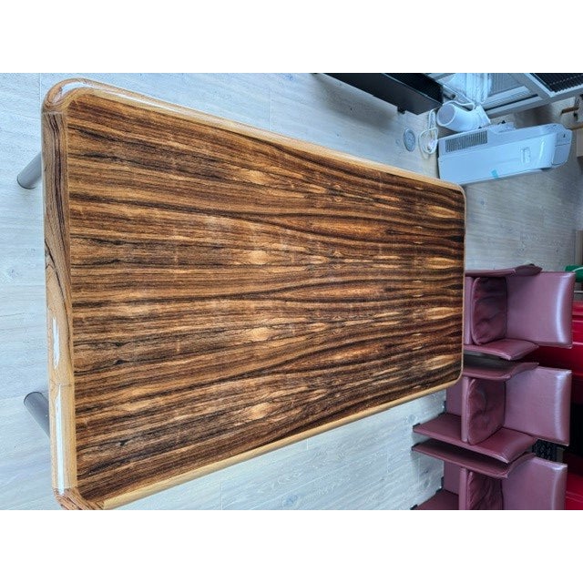 Postmodern Mario Bellini for Cassina “Break” Chairs (Set of 4) + Modern Custom Zebrawood Table — Italian Modern Dining Set For Sale - Image 3 of 17