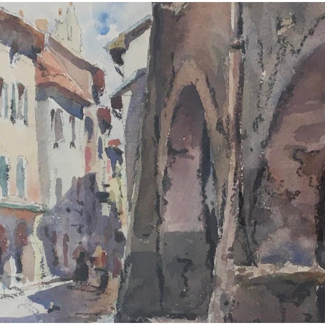 Georges Chappuis, Balade dans le Vieux Annecy, Watercolor on Paper, Framed For Sale - Image 5 of 9