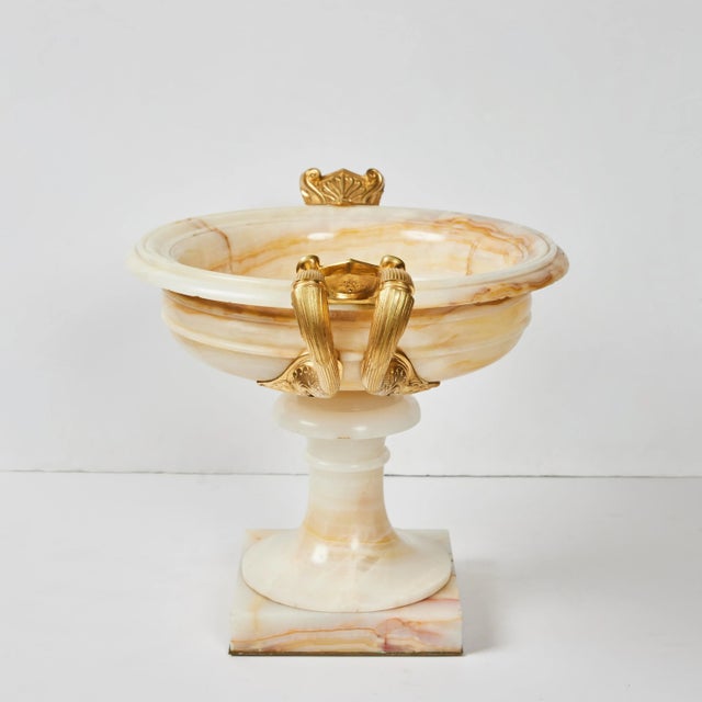 French Empire Style Onyx and Gilded Bronze Tazzas - A Pair For Sale - Image 9 of 12