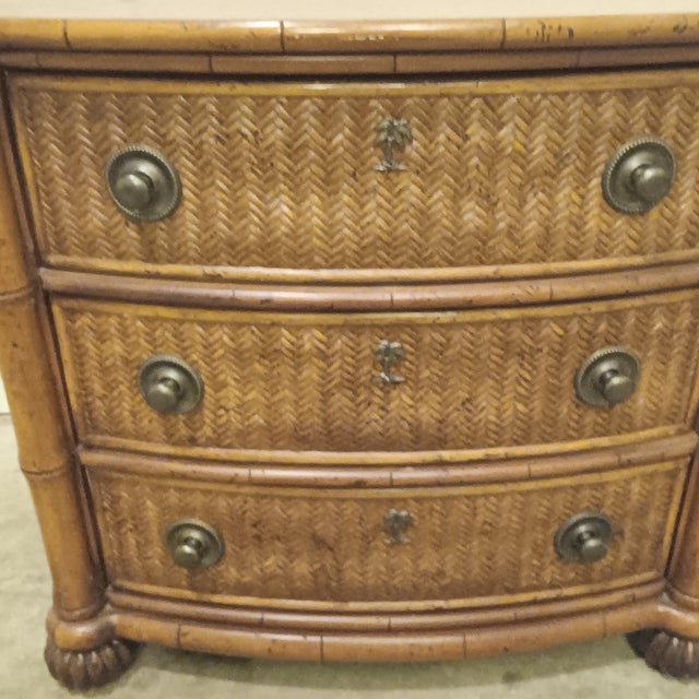 Mid 20th Century Tommy Bahama Lexington Home Bamboo and Wicker Side Table/Nightstand For Sale - Image 14 of 18