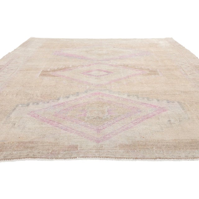 Modern Mid 20th Century Muted Vintage Turkish Oushak Rug, 06'08 X 09'06 For Sale - Image 3 of 10